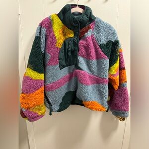 Free People Printed Hit the Slopes Rocky Ridge Fleece Pullover Size Medium